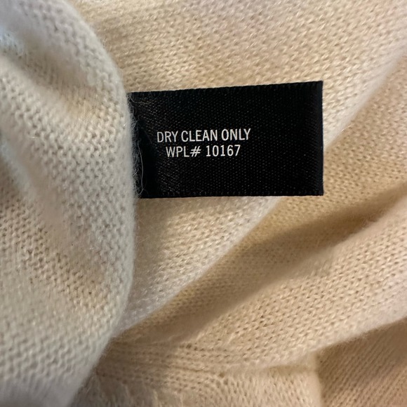 Aqua Cashmere From Bloomingdale's Cream Balloon Sleeves Sweater  sz S EUC - Picture 6 of 6